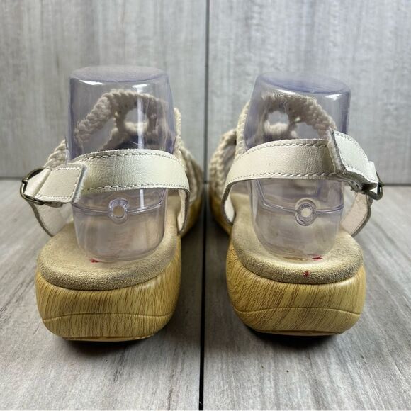 Alegria Jen620 Beige Braided Leather Sandal Strap Hook and Loop Women Size 10 40 - Picture 7 of 9